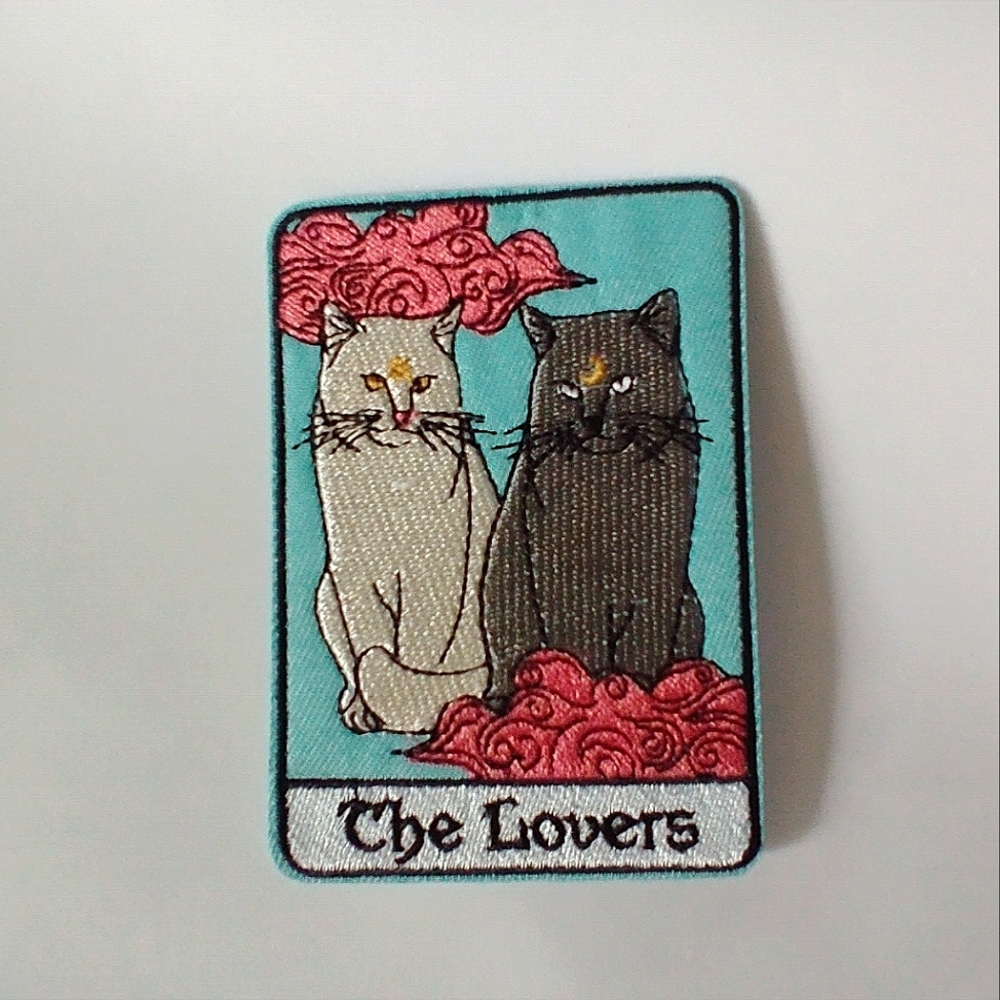 🧁 3/$30 The Lovers Cats Tarot-Inspired Embroidered Patch NEW